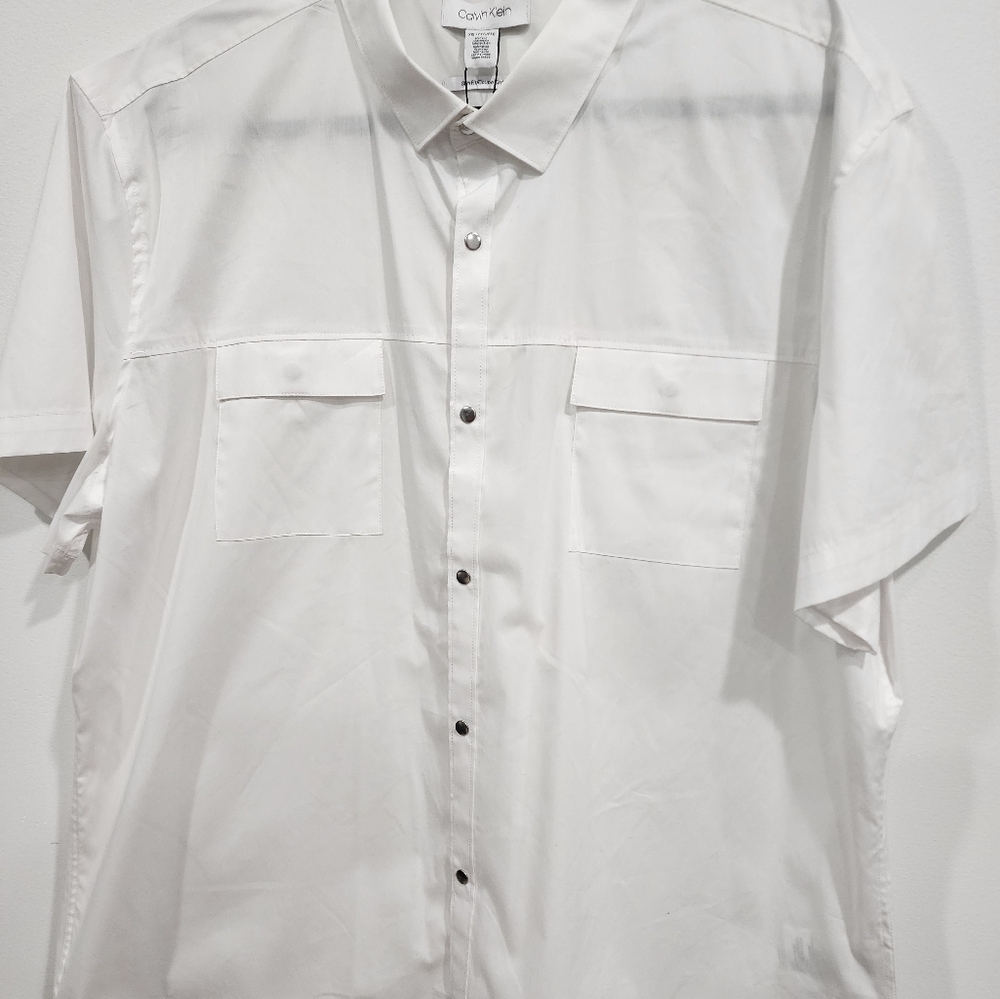 Calvin Klein,  XXL, 2x-Large, Slim Fit Coupe Cintrée, white, polyamide & cotton